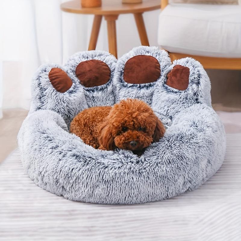 Calming Donut Dog Bed Soft Round Plush Cat Bed