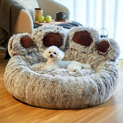Calming Donut Dog Bed Soft Round Plush Cat Bed