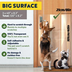 3pcs Door Protector Dog Scratch Cat Guard Clear