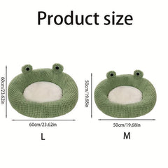 Cartoon Frog Cat Sleeping Bed Warm Plush Cat Nest Cat Winter House