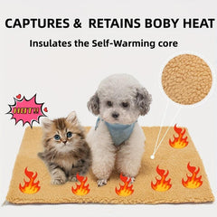 Self Warming Pet Mat for Small Pets - Easily Cleaned & Detachable