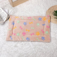 Cartoon Light Coffee Dog Paw Pattern Thickened Double Layer Pet Mat