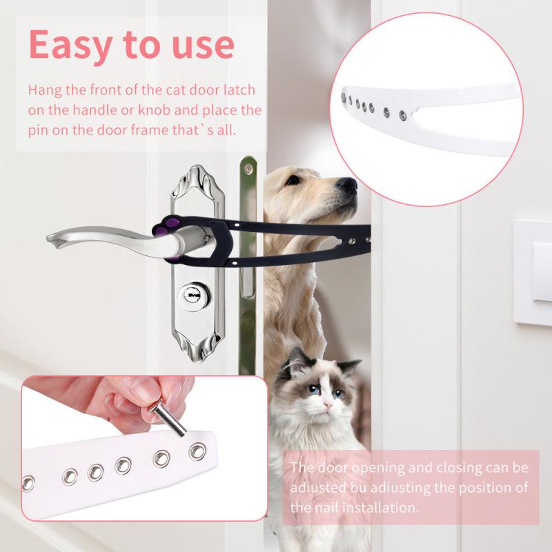 Adjustable Cat Door Holder Latch Dog Lock