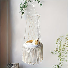 Hand woven Cat Nest Hammock Basket Wall Hanging Pet Basket