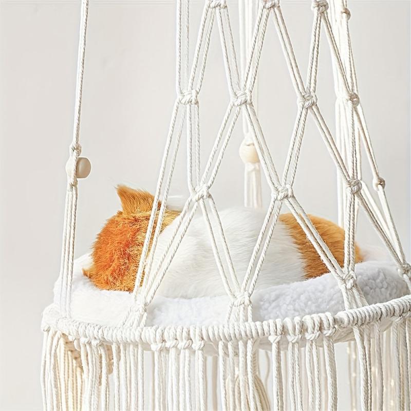 Hand woven Cat Nest Hammock Basket Wall Hanging Pet Basket