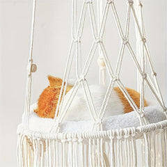 Hand woven Cat Nest Hammock Basket Wall Hanging Pet Basket