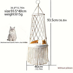 Hand woven Cat Nest Hammock Basket Wall Hanging Pet Basket