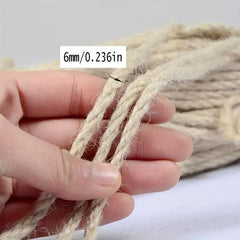 99m Yellow Jute Rope for Cat Scratching Post Indoor Toy