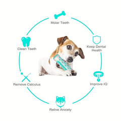 Dog Toothbrush Toy for Dental Care Chewable Bone Toy for Puppies
