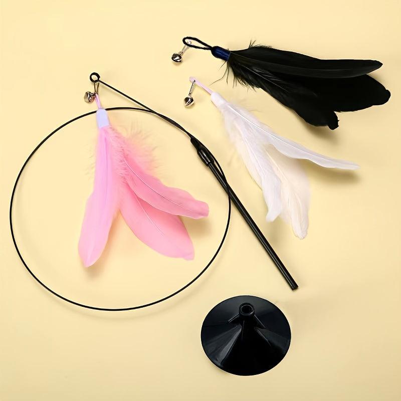 Feather Cat Teaser Toy with Bell - Interactive and Durable Chew Toy