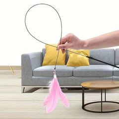 Feather Cat Teaser Toy with Bell - Interactive and Durable Chew Toy