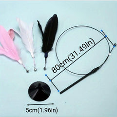 Feather Cat Teaser Toy with Bell - Interactive and Durable Chew Toy