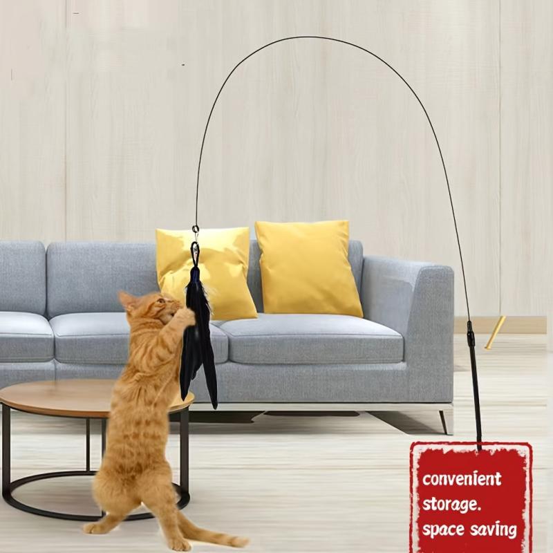 Feather Cat Teaser Toy with Bell - Interactive and Durable Chew Toy