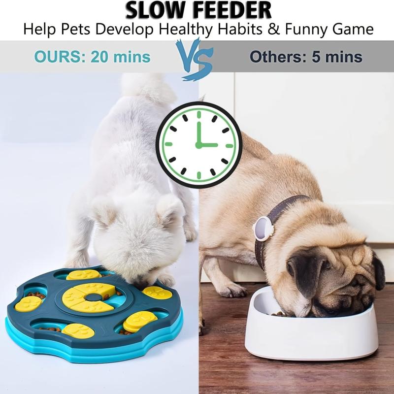 Interactive Dog Toy Treat Dispenser Slow Feeder Bowl for Training & Amusement