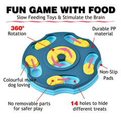 Interactive Dog Toy Treat Dispenser Slow Feeder Bowl for Training & Amusement