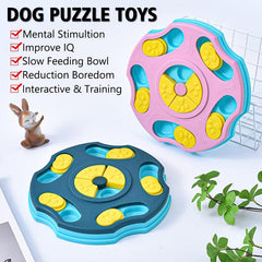 Interactive Dog Toy Treat Dispenser Slow Feeder Bowl for Training & Amusement