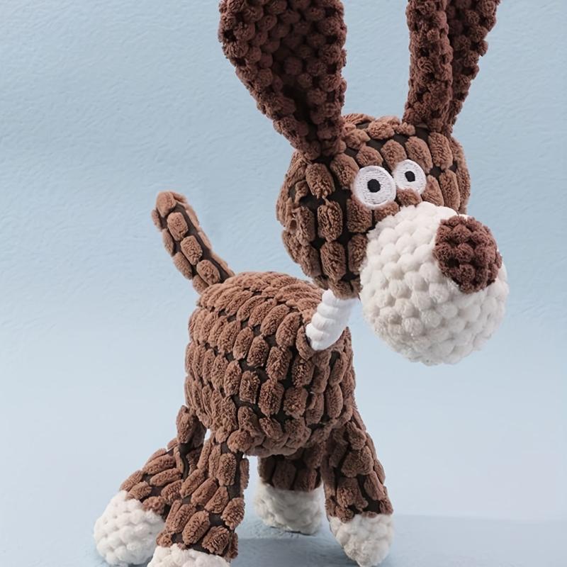 Interactive Plush Dog Toy Cartoon Shape for Chew and Teeth Training