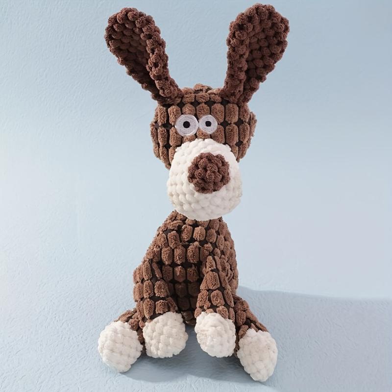 Interactive Plush Dog Toy Cartoon Shape for Chew and Teeth Training