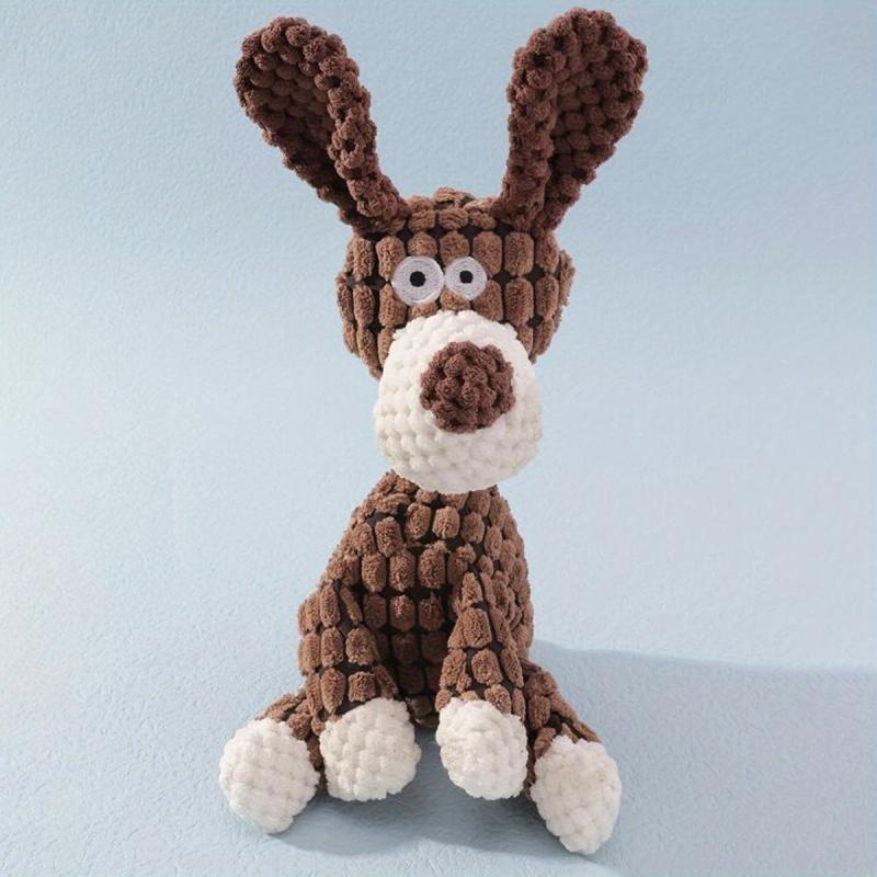 Interactive Plush Dog Toy Cartoon Shape for Chew and Teeth Training
