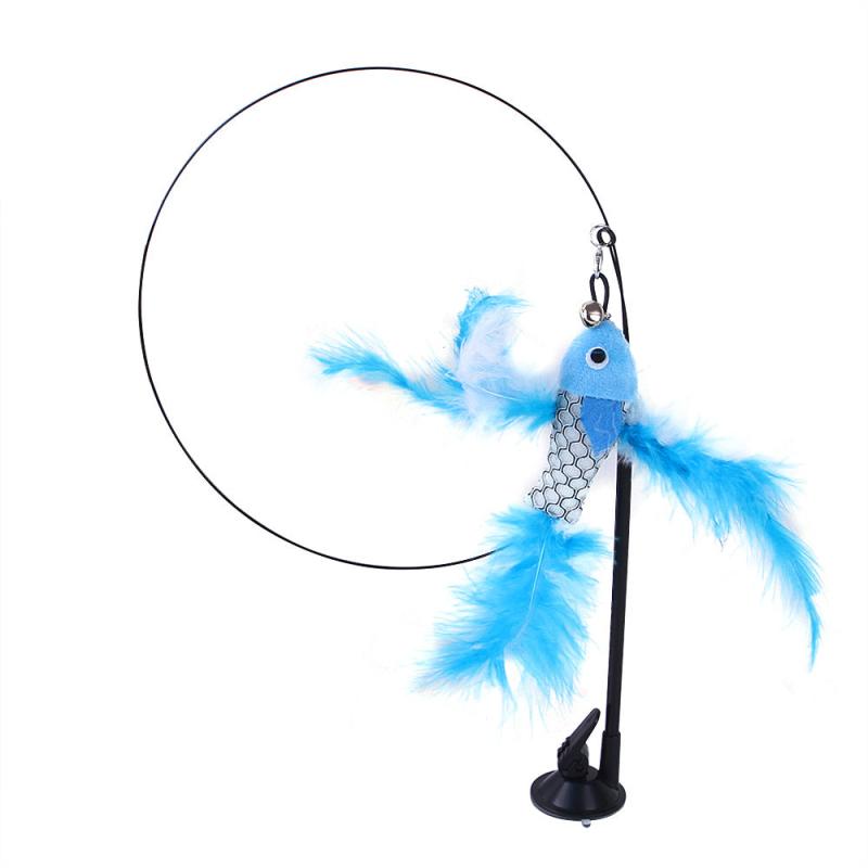 Sucker Feather Bird Toy with Bell for Kitten Play