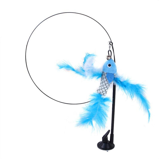 Sucker Feather Bird Toy with Bell for Kitten Play