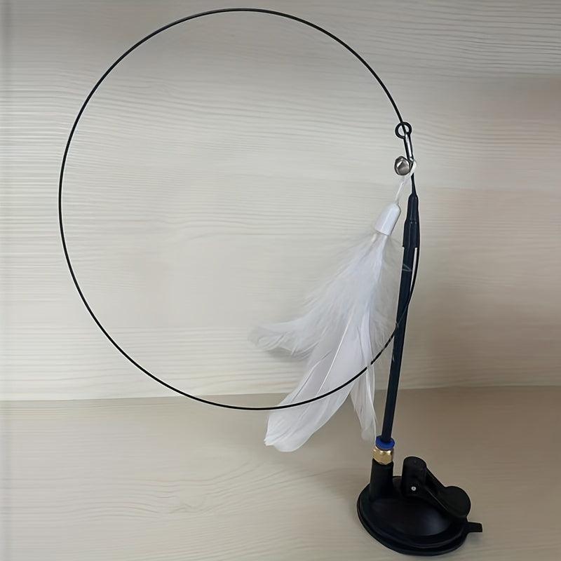 Interactive Cat Toy with Feather Teaser Bells and Spacers