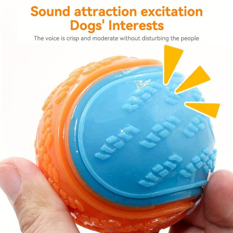Interactive Dog Toy Pet Ball Squeaker Chew for Puppy Teeth Cleaning & Fun