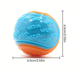 Interactive Dog Toy Pet Ball Squeaker Chew for Puppy Teeth Cleaning & Fun