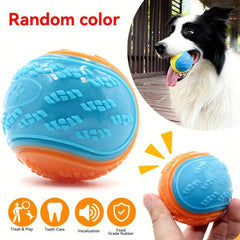 Interactive Dog Toy Pet Ball Squeaker Chew for Puppy Teeth Cleaning & Fun