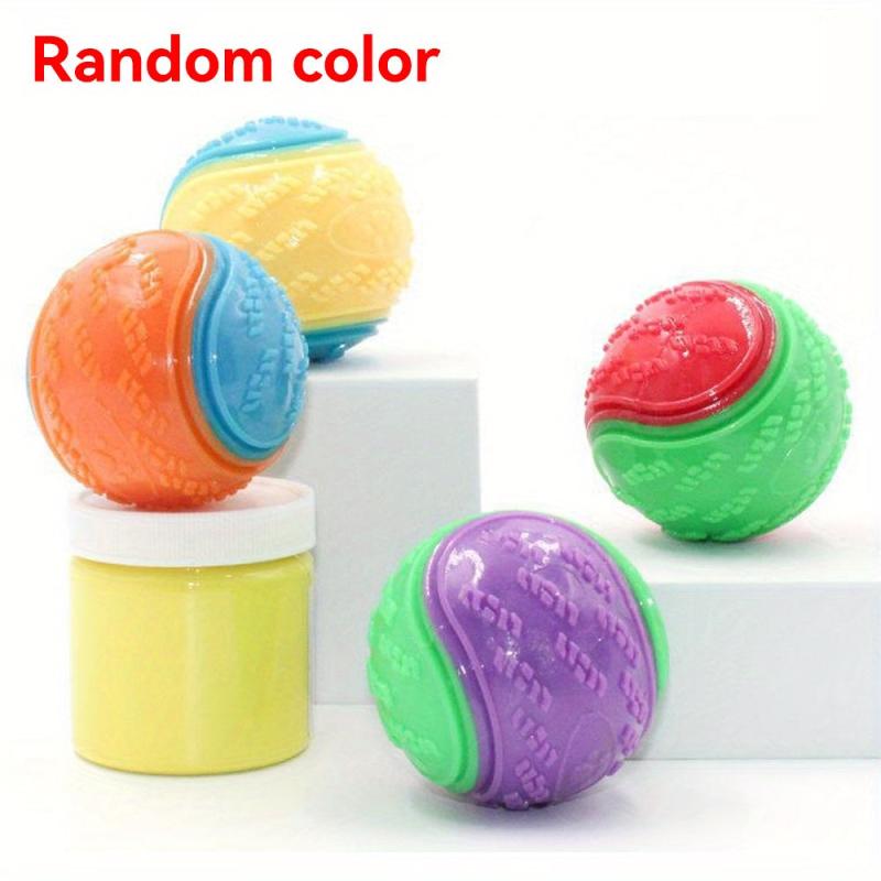 Interactive Dog Toy Pet Ball Squeaker Chew for Puppy Teeth Cleaning & Fun