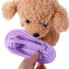 Durable Pet Toy for Teeth Cleaning, Dog Slippers Chew Rope Knot