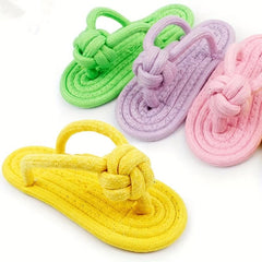 Durable Pet Toy for Teeth Cleaning, Dog Slippers Chew Rope Knot