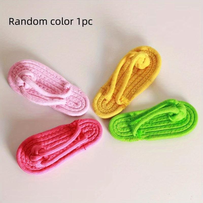 Durable Pet Toy for Teeth Cleaning, Dog Slippers Chew Rope Knot