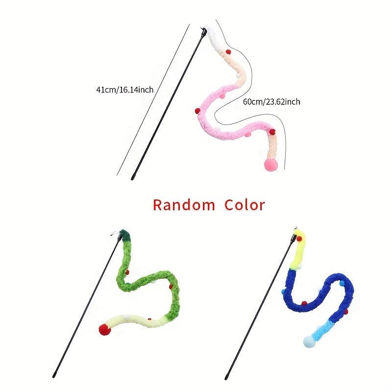 Interactive Cat Teaser Toy Plush Strip with Teasing Stick