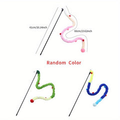 Interactive Cat Teaser Toy Plush Strip with Teasing Stick