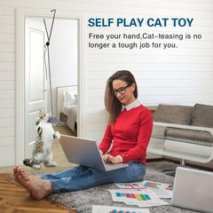 Interactive Plush Cat Teaser Toy Retractable Wand Cage Hanging Exercise Play
