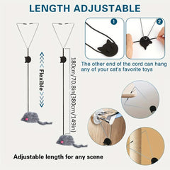 Interactive Plush Cat Teaser Toy Retractable Wand Cage Hanging Exercise Play