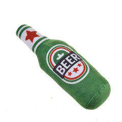 Squeaky Dog Plush Toy Beer Bottle Shape Bite Resistant