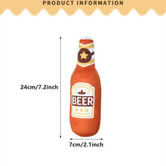 Squeaky Dog Plush Toy Beer Bottle Shape Bite Resistant