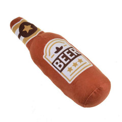 Squeaky Dog Plush Toy Beer Bottle Shape Bite Resistant