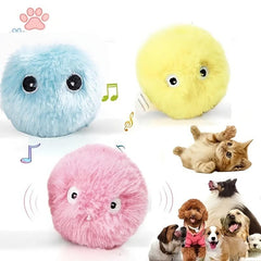 Interactive Cat Plush Toy Ball Fun Training Toy with Squeaky Sound