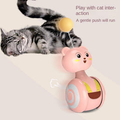 Interactive Cat Toy Tumbler Ball & Feather Stick