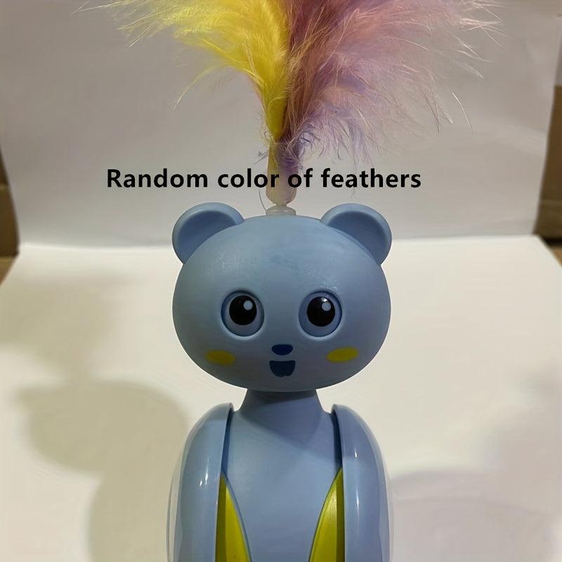 Interactive Cat Toy Tumbler Ball & Feather Stick