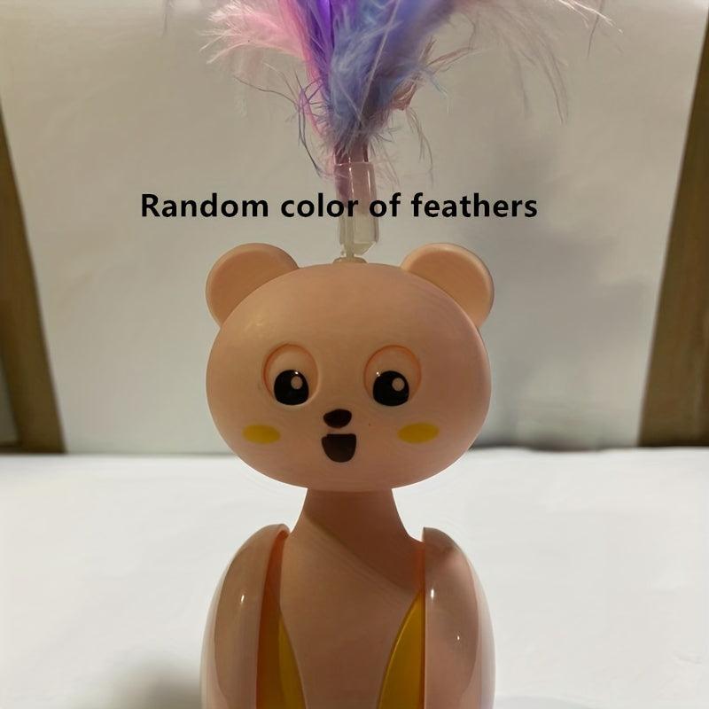 Interactive Cat Toy Tumbler Ball & Feather Stick