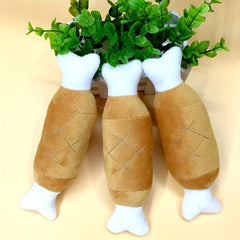 Chicken Leg Dog Chew Toy with Squeaker and Teeth Grinding Benefits