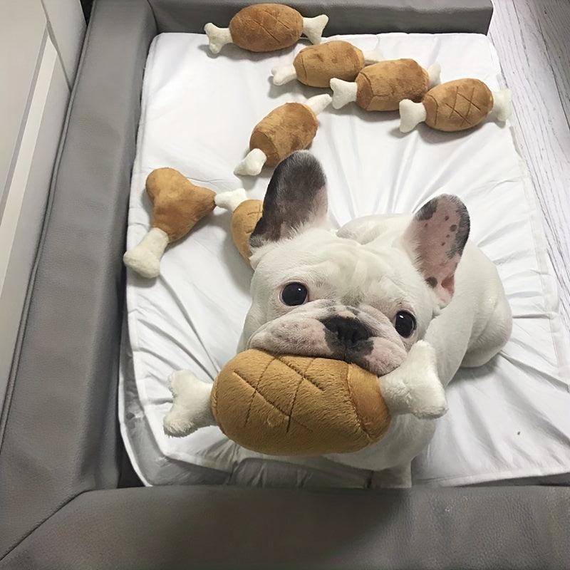 Chicken Leg Dog Chew Toy with Squeaker and Teeth Grinding Benefits