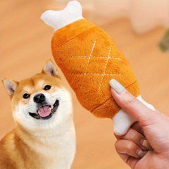 Chicken Leg Dog Chew Toy with Squeaker and Teeth Grinding Benefits