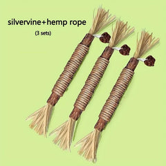 3pcs Cat Teeth Molar Sticks Natural Wooden Polygonum Cat Dental Care