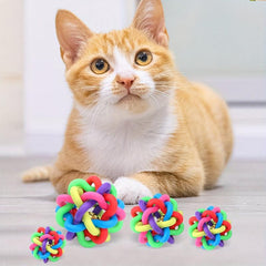 Colorful Woven Ball with Bell Sound for Teeth Cleaning & Training