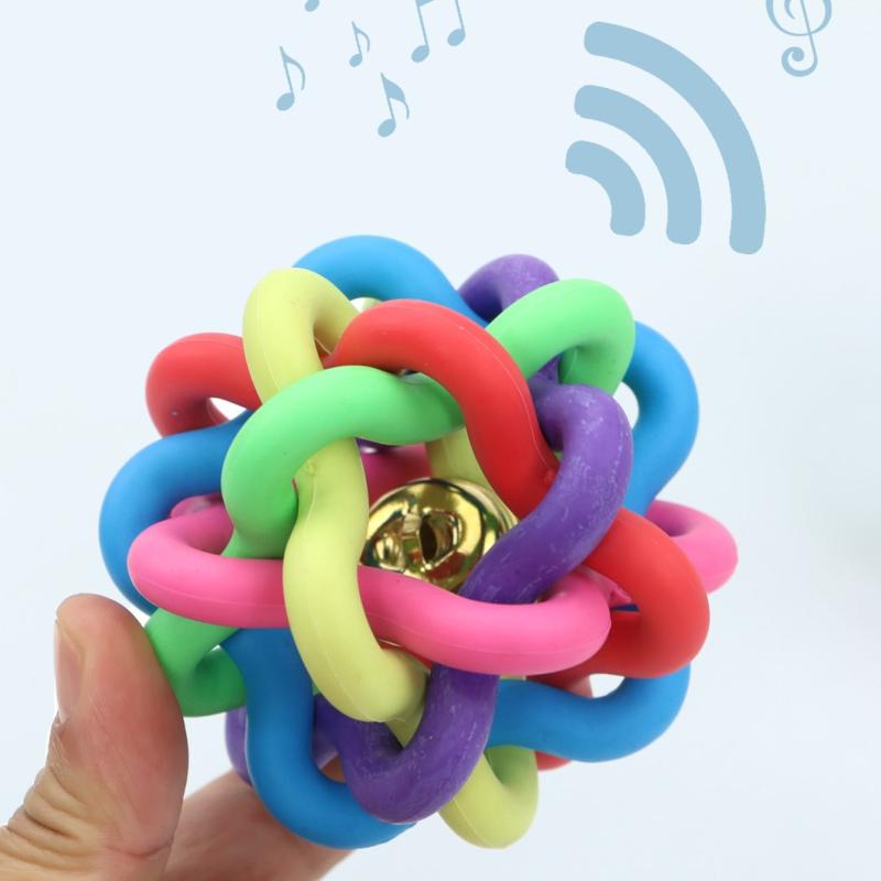 Colorful Woven Ball with Bell Sound for Teeth Cleaning & Training